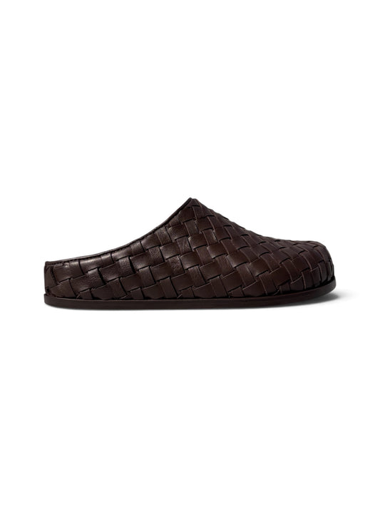 Lucca Kahve Örgü Deri Slipper