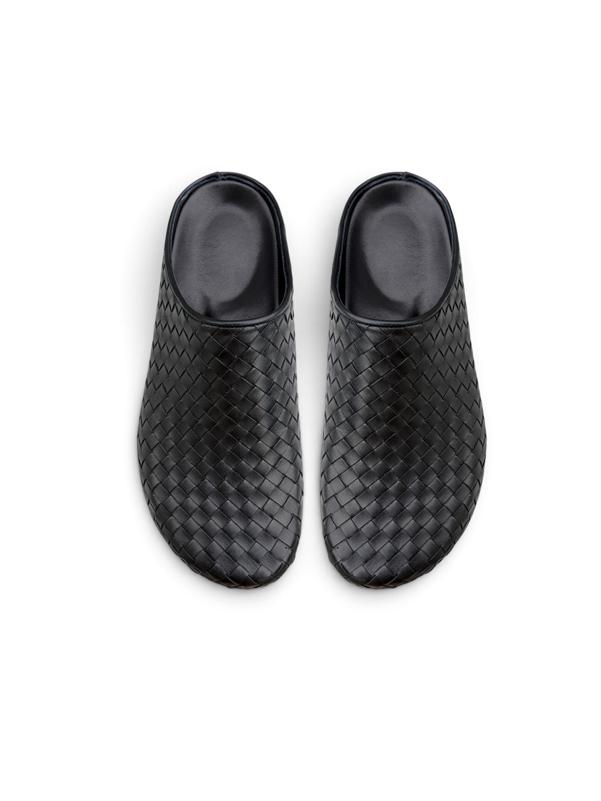 Ön Sipariş Riva Siyah Örgü Deri Slipper