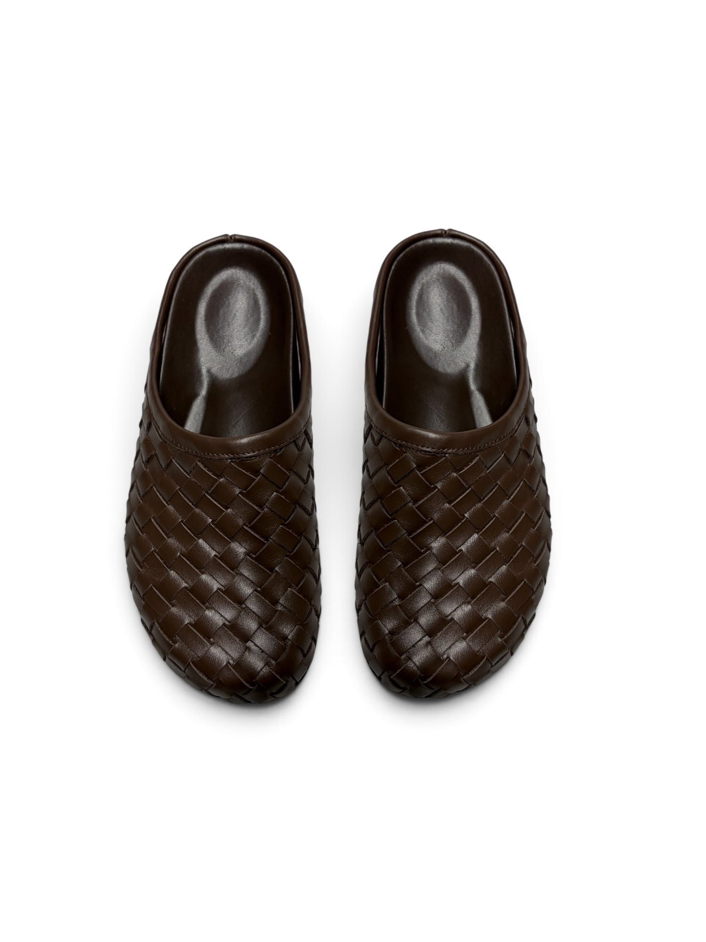 Ön Sipariş Lucca Kahve Örgü Deri Slipper
