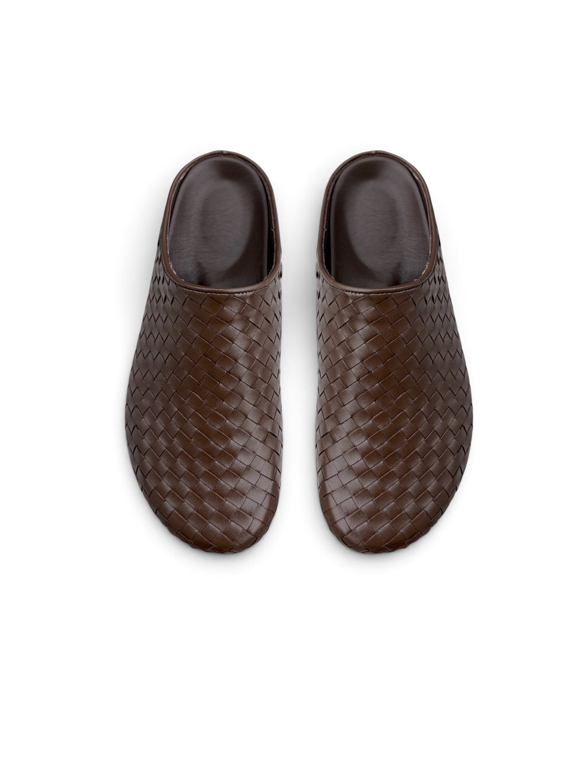 Ön Sipariş Riva Kahve Örgü Deri Slipper