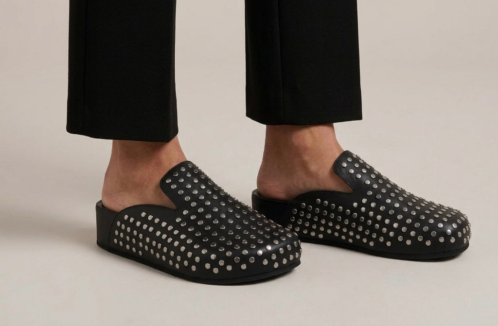 Vega Siyah Deri Slipper