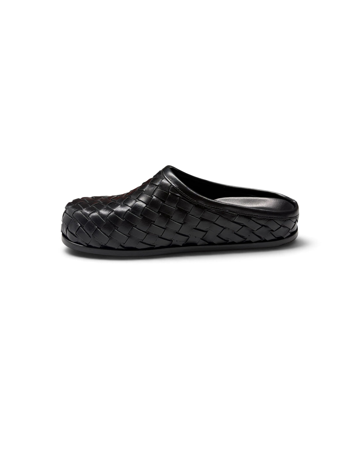 Ön Sipariş Lucca Siyah Örgü Deri Slipper