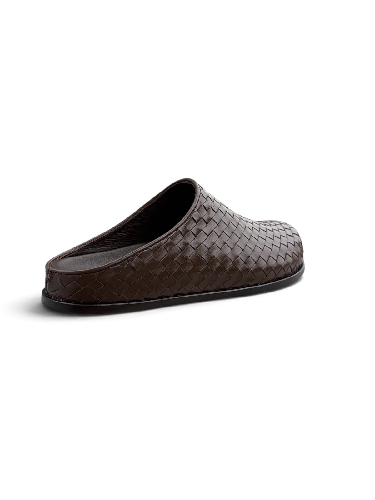 Ön Sipariş Riva Kahve Örgü Deri Slipper
