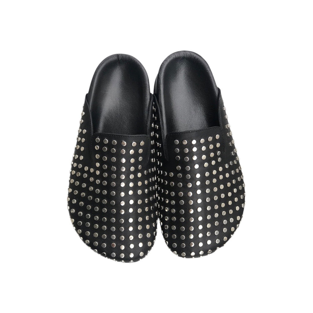 Vega Siyah Deri Slipper